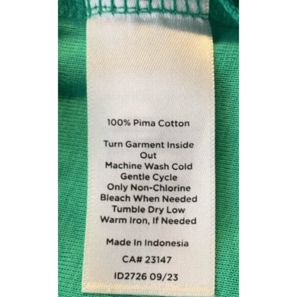 NEW Talbots Women Short Sleeve Size XL Extra Large Pima Cotton Green Top Blouse - Picture 8 of 8